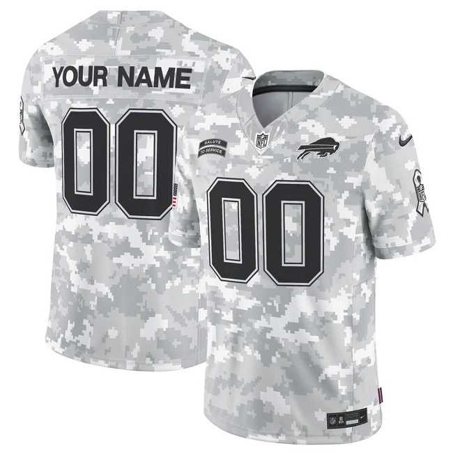 Men%27s Buffalo Bills Active Player Custom 2024 F.U.S.E Arctic Camo Salute To Service Limited Stitched Football Jersey